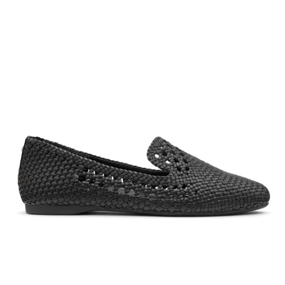 Birdies The Woven Starling Flat Loafer Black Faux Leather Smoking Slipper 7.5 - Picture 6 of 16